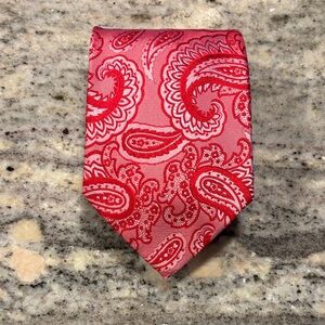 Pristine 📈 ETRO Red Paisley Print Contemporary Silk Tie
